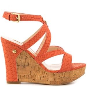 Coral wedge Guess Strappy sandals cork